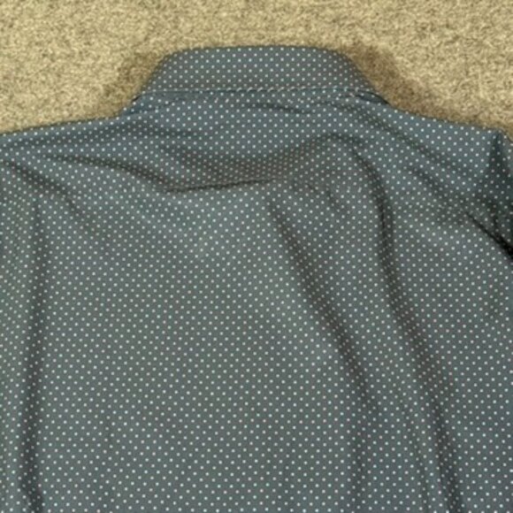 Mizzen and Mens Mens Leeward Button Down LS Dress Shirt XXL Trim Navy Polka‎ Dot - Picture 4 of 11